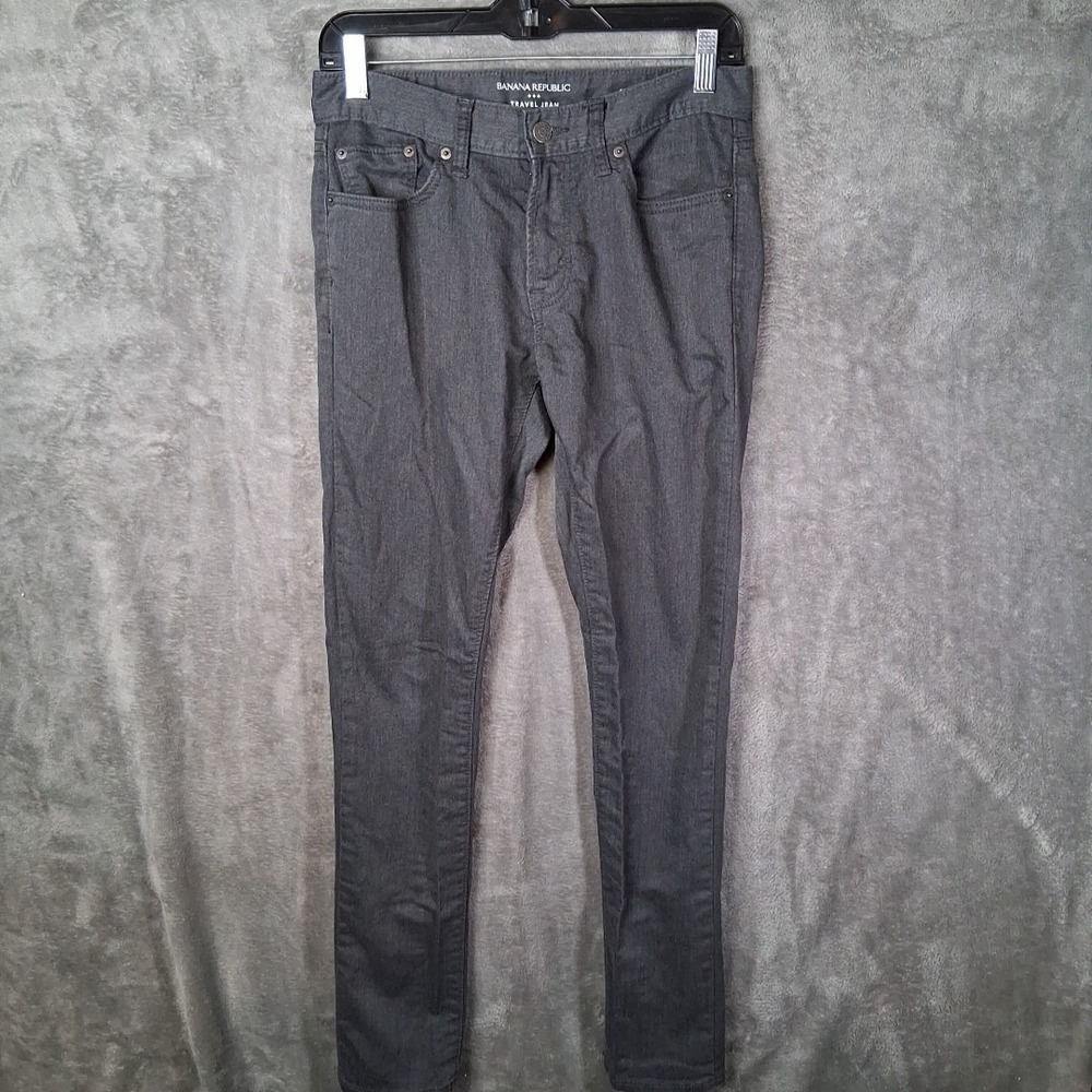 Banana‎ Republic Travel Jeans Mens 28x32 Slim Fit Gray Stretchable Casual